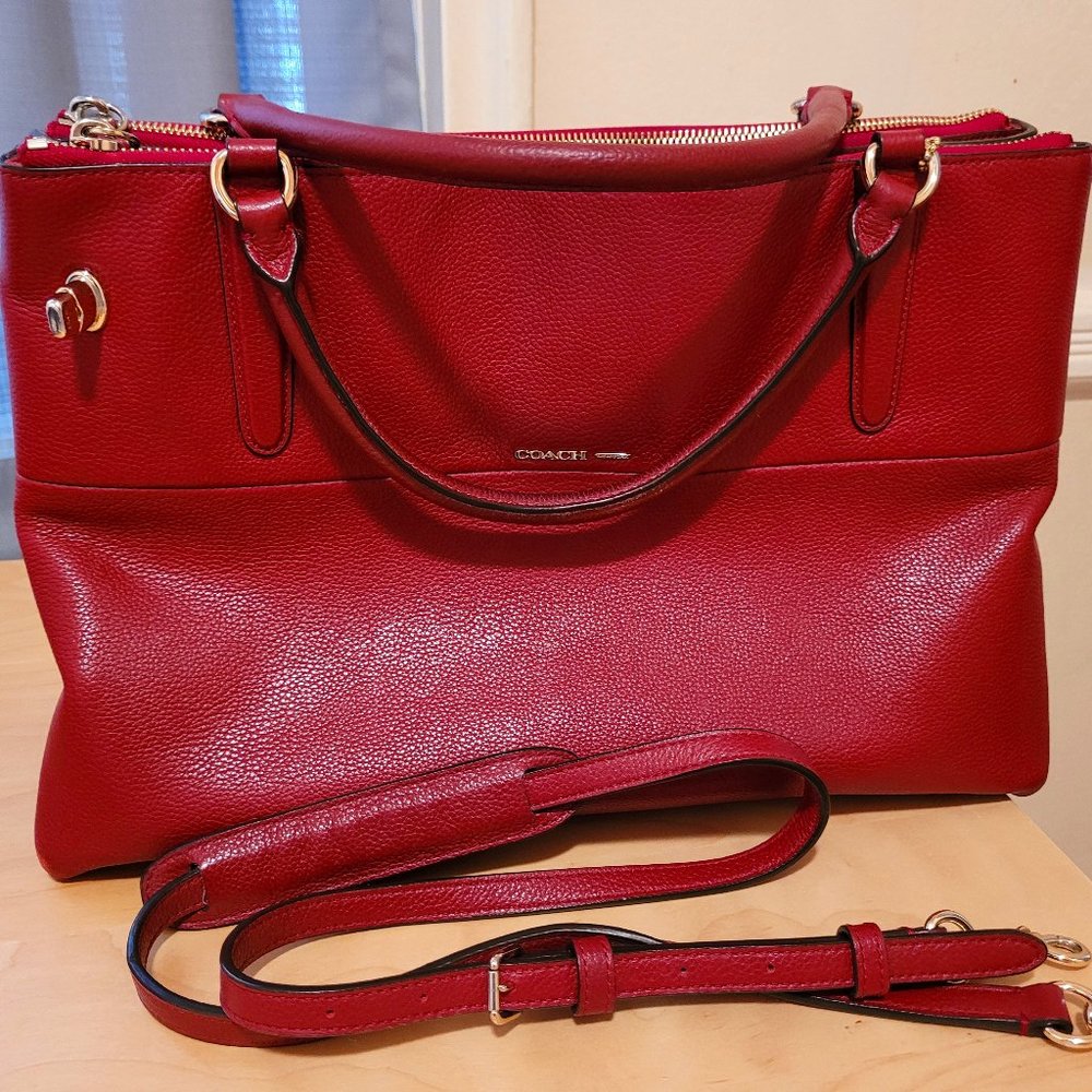 2018 Red Leather Coach Handbag
